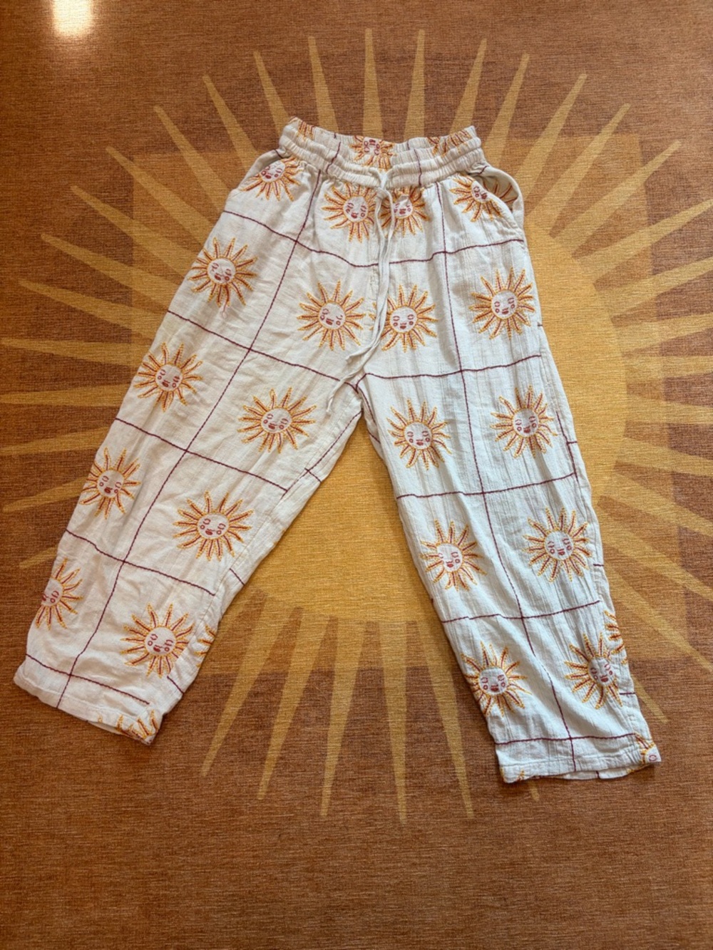 Urban Outfitters 100% cotton Sun Print Lightweight Elastic Waist Pants